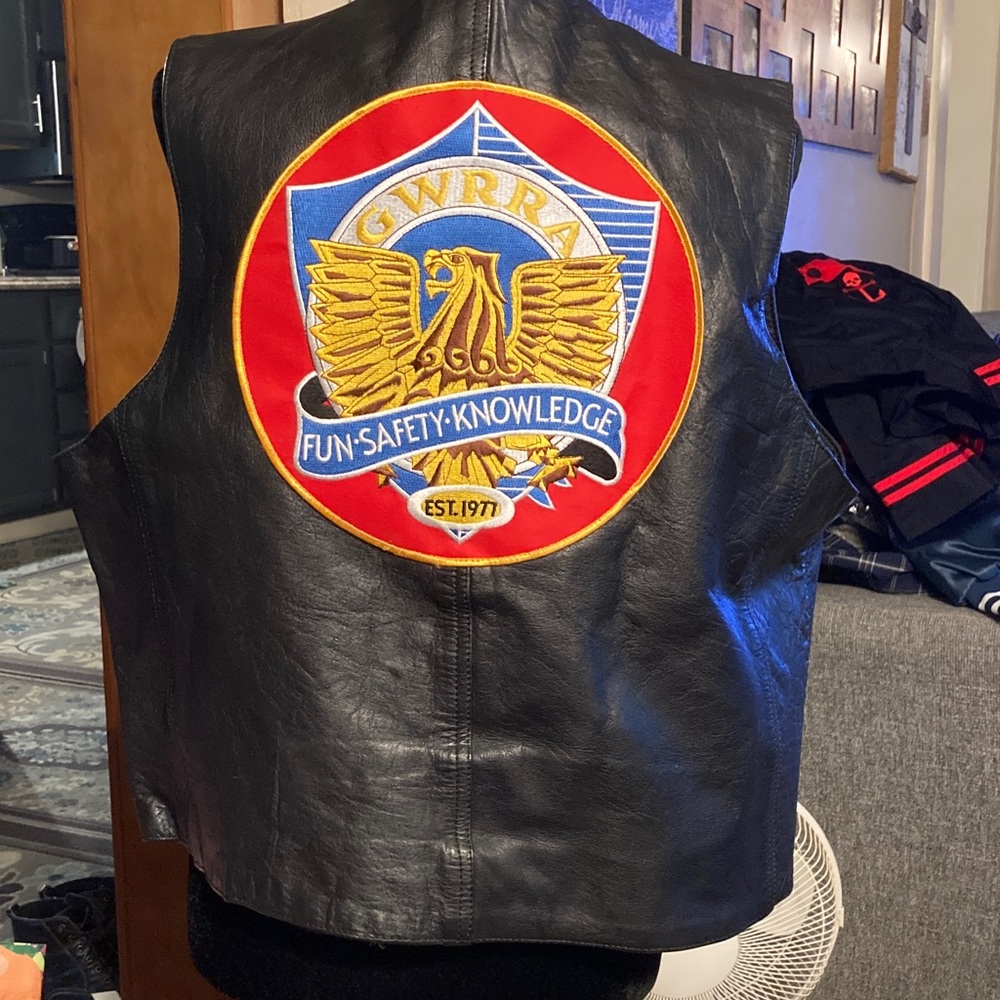 Wild Rider ladies genuine leather vest , personalized with thread removable L